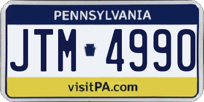PA license plate JTM4990