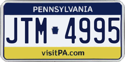 PA license plate JTM4995