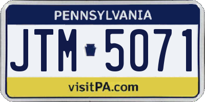 PA license plate JTM5071