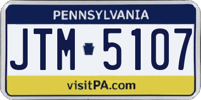 PA license plate JTM5107