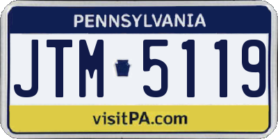 PA license plate JTM5119