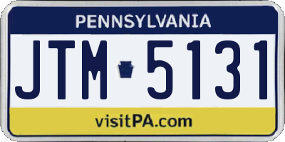 PA license plate JTM5131