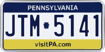 PA license plate JTM5141
