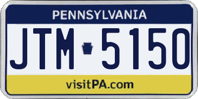 PA license plate JTM5150