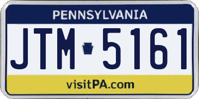 PA license plate JTM5161