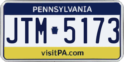 PA license plate JTM5173