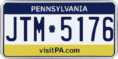 PA license plate JTM5176