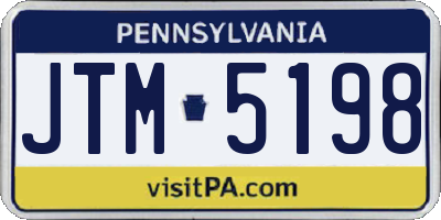 PA license plate JTM5198