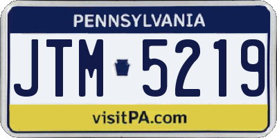 PA license plate JTM5219