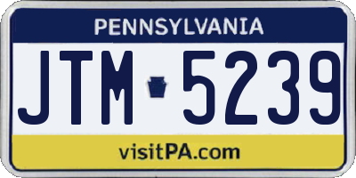 PA license plate JTM5239