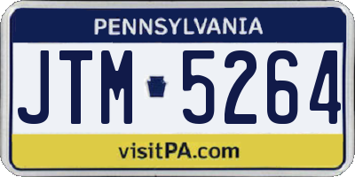 PA license plate JTM5264