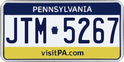 PA license plate JTM5267