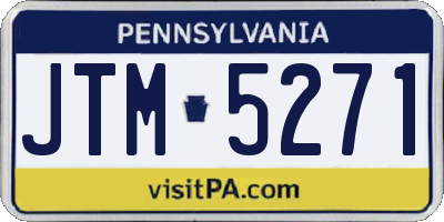 PA license plate JTM5271