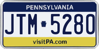 PA license plate JTM5280