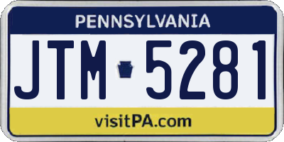 PA license plate JTM5281