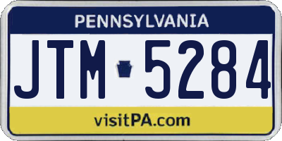 PA license plate JTM5284