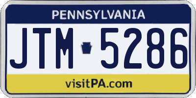 PA license plate JTM5286