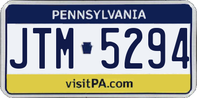 PA license plate JTM5294
