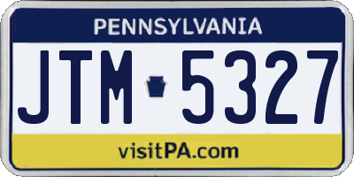 PA license plate JTM5327