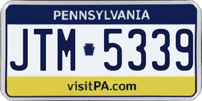 PA license plate JTM5339