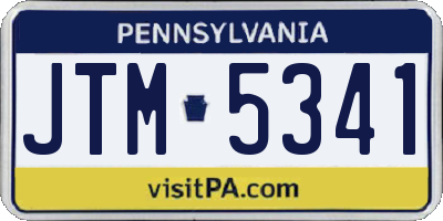 PA license plate JTM5341