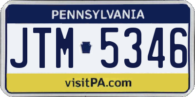 PA license plate JTM5346