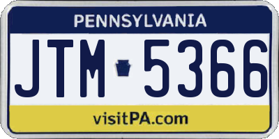 PA license plate JTM5366