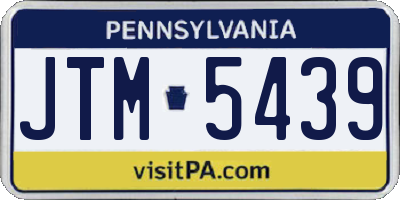 PA license plate JTM5439