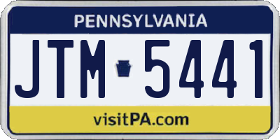 PA license plate JTM5441