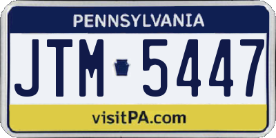 PA license plate JTM5447