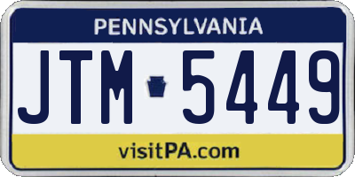 PA license plate JTM5449