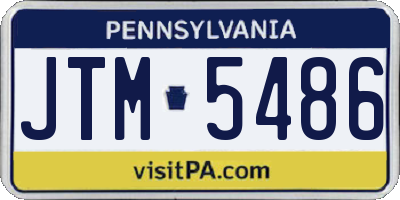 PA license plate JTM5486