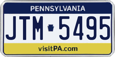 PA license plate JTM5495