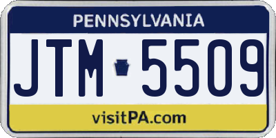 PA license plate JTM5509