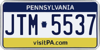 PA license plate JTM5537
