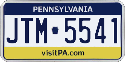 PA license plate JTM5541