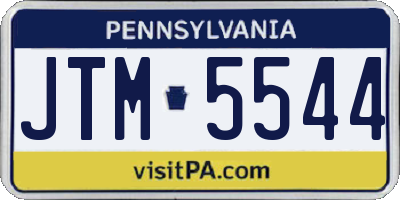 PA license plate JTM5544