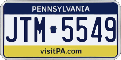 PA license plate JTM5549