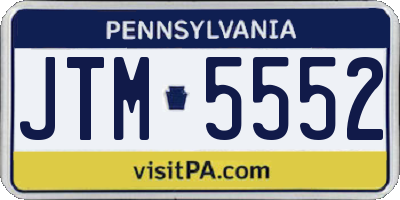 PA license plate JTM5552