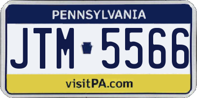 PA license plate JTM5566