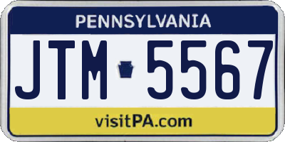 PA license plate JTM5567