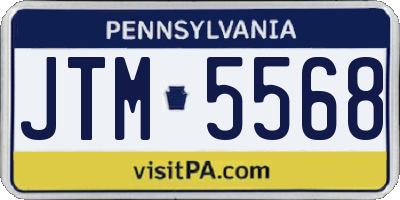 PA license plate JTM5568