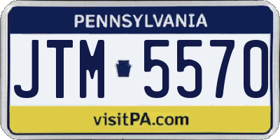 PA license plate JTM5570