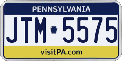 PA license plate JTM5575