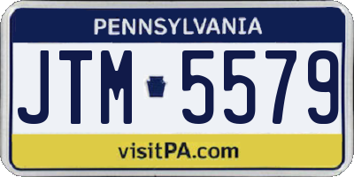 PA license plate JTM5579