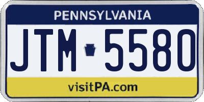PA license plate JTM5580