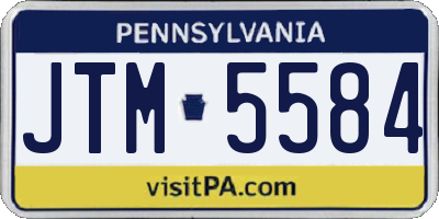 PA license plate JTM5584