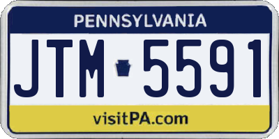 PA license plate JTM5591