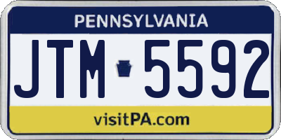 PA license plate JTM5592