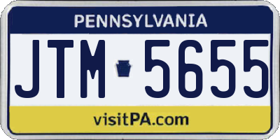 PA license plate JTM5655